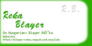 reka blayer business card